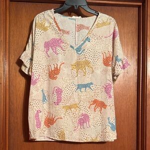Entro Multicolor Animal Print Top